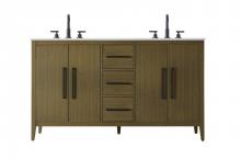  VF29360DMCB - 60 Inch Double Bathroom Vanity In Chestnut Brown