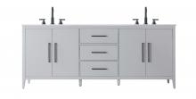  VF29384DGR - 84 Inch Double Bathroom Vanity In Grey