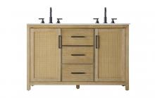  VF29554DLO - 54 Inch Double Bathroom Vanity In Linen Oak