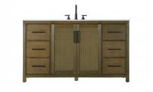  VF29560HO - 60 Inch Single Bathroom Vanity In Hazel Oak