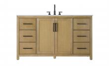  VF29560LO - 60 Inch Single Bathroom Vanity In Linen Oak