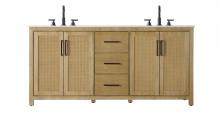  VF29572DLO - 72  Inch Double Bathroom Vanity In Linen Oak