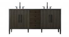  VF29672DCO - 72 inch Double Bathroom Vanity inChocolate Oak