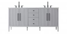  VF29672DGR - 72 inch Double Bathroom Vanity in Grey