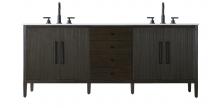  VF29684DCO - 84 inch Double Bathroom Vanity inChocolate Oak