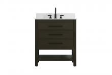  VF60530MMB-BS - 30 inch Single Bathroom Vanity in Mocha Brown with backsplash