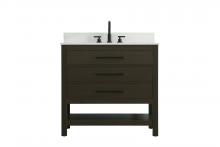  VF60536MMB-BS - 36 inch Single Bathroom Vanity in Mocha Brown with backsplash