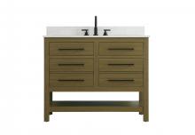  VF60542MCB-BS - 42 inch Single Bathroom Vanity in Chestnut Brown with backsplash