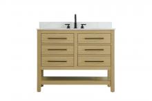  VF60542MHB-BS - 42  inch Single Bathroom Vanity in Honey Brown with backsplash