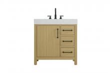  VF60632MHB - 32 inch Single Bathroom Vanity In Honey Brown