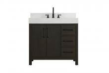  VF60636MMB-BS - 36 inch Single Bathroom Vanity In Mocha Brown with backsplash