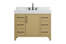  VF60642MHB-BS - 42 inch Single Bathroom Vanity In Honey Brown with backsplash