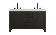  VF60654DMMB - 54 inch Double Bathroom Vanity In Mocha Brown