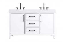  VF60654DWH - 54 inch Double Bathroom Vanity In White