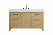  VF60654MHB - 54 inch Single Bathroom Vanity In Honey Brown