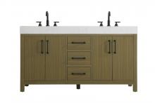  VF60660DMCB - 60 inch Double Bathroom Vanity In Chestnut Brown