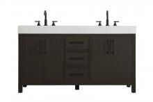  VF60660DMMB - 60 inch Double Bathroom Vanity In Mocha Brown