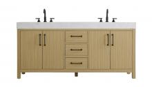  VF60672DMHB - 72 inch Double Bathroom Vanity In Honey Brown