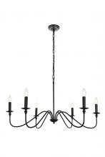  LD5006D36MB - Rohan Collection Chandelier D36 H19 Lt:6 Matte Black Finish