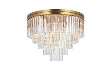  1201F32SG/RC - Sydney 32 Inch Round Crystal Flush Mount in Satin Gold