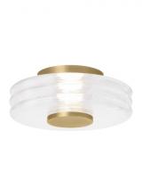  KWFM20827CNB - Kelly Wearstler Laurel 1-light dimmable LED small flush with natural brass finish and crystal shade