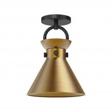  SF412009MBAG - Emerson 9-in Matte Black/Aged Gold 1 Light Semi Flush Mount