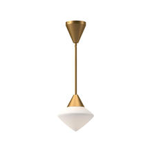  PD537508AGOP - Nora 8-in Aged Gold/Opal Matte Glass 1 Light Pendant