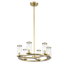  CH309006NBCG - Revolve Clear Glass/Natural Brass 6 Lights Chandeliers