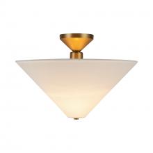  SF497016BGWL - Bridgette 16-in Brushed Gold/White Linen Socket Semi-Flush Mount