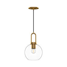  PD601608AGCL - Soji 8-in Aged Gold/Clear Glass 1 Light Pendant