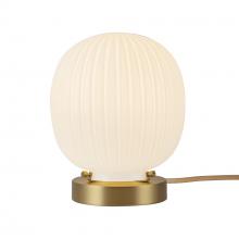  TL579107BGGR - Cherise 7-in Brushed Gold/Glossy Ribbed Opal Glass Socket Table Lamp