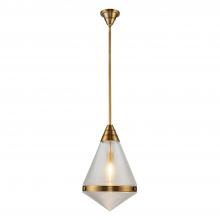  PD348022VBPG - Willard 22-in Vintage Brass/Prismatic Glass 1 Light Pendant