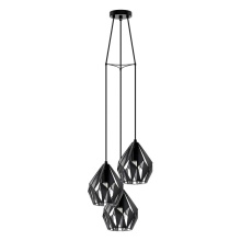 Eglo 202042A - 3 LT Cascade Pendant w/ Black Finish & Black & Silver Shades