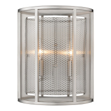 Eglo 203545A - 2 LT Wall Light w/ Matte Nickel Finish & Metal Cage Shade