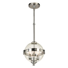 Eglo 204699A - 2 LT Pendant w/ Chrome Finish & Clear Sphere Shaped Glass Shade