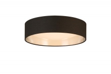 Eglo 204722A - Integrated LED 16" Ceiling Light w/ Black & Brushed Nickel Fabric Shade w/ White Acrylic Diffuse
