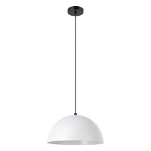 Eglo 206242A - 1 LT Dome Pendant w/ Grey Exterior & White Interior Metal Shade