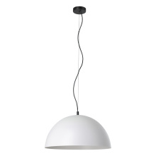 Eglo 206243A - 1 LT Dome Pendant w/ Grey Exterior & White Interior Metal Shade