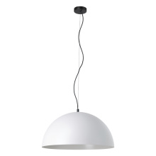 Eglo 206244A - 1 LT Dome Pendant w/ Grey Exterior & White Interior Metal Shade