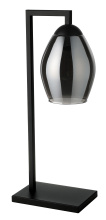 Eglo 206262A - 1 LT Table Lamp w/ Black Finish & Chrome Smoked Glass Shade