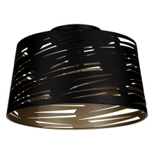 Eglo 206306A - 1 LT Ceiling Light w/ Black Finish & Black w/ Gold Interior Shade