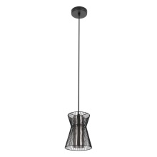 Eglo 99633A - 1 LT Pendant w/ Black Metal Frame & Transparent Smoked Glass Shade