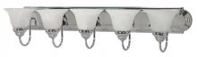 Nuvo 60/319 - Ballerina - 5 Light 36&#34; Vanity with Alabaster Glass - Polished Chrome Finish